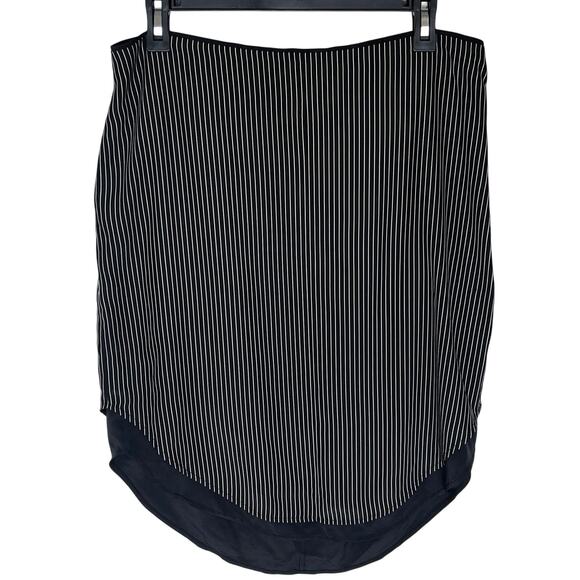 RAG & BONE Women’s Madison Black Striped Layered Silk Pencil Skirt - Picture 5 of 8